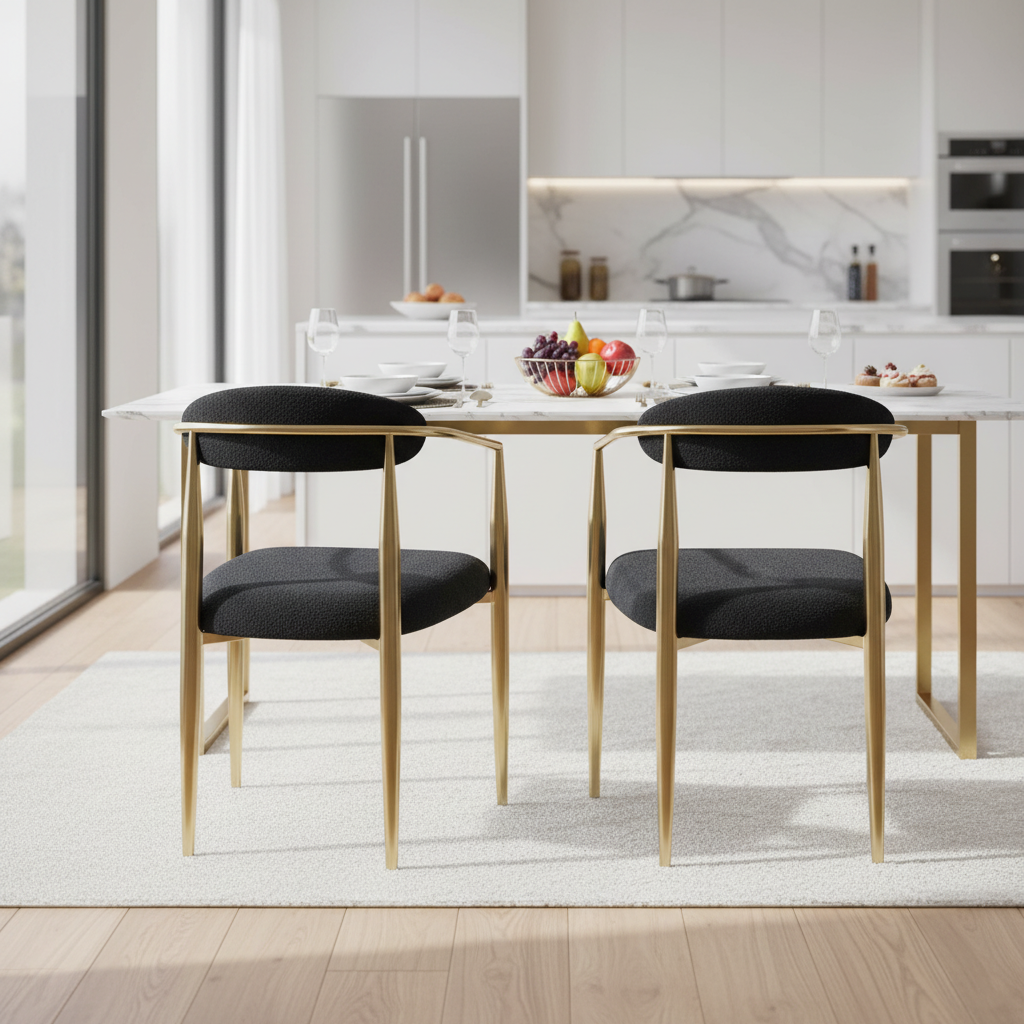 Lima Boucle Upholstered Dining Chair Set of 2