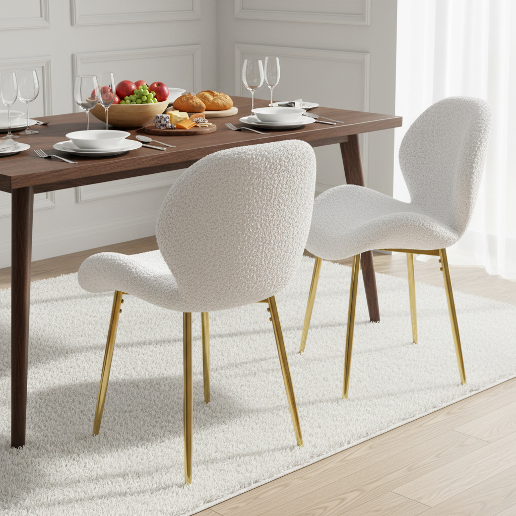 Yellowstone White Velvet Dining Chair Set of 2