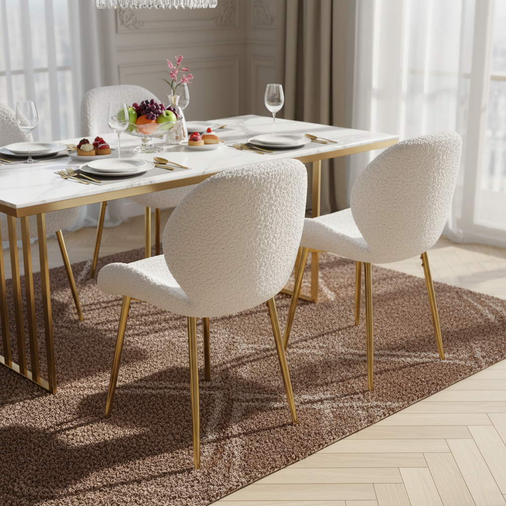 Yellowstone White Velvet Dining Chair Set of 2