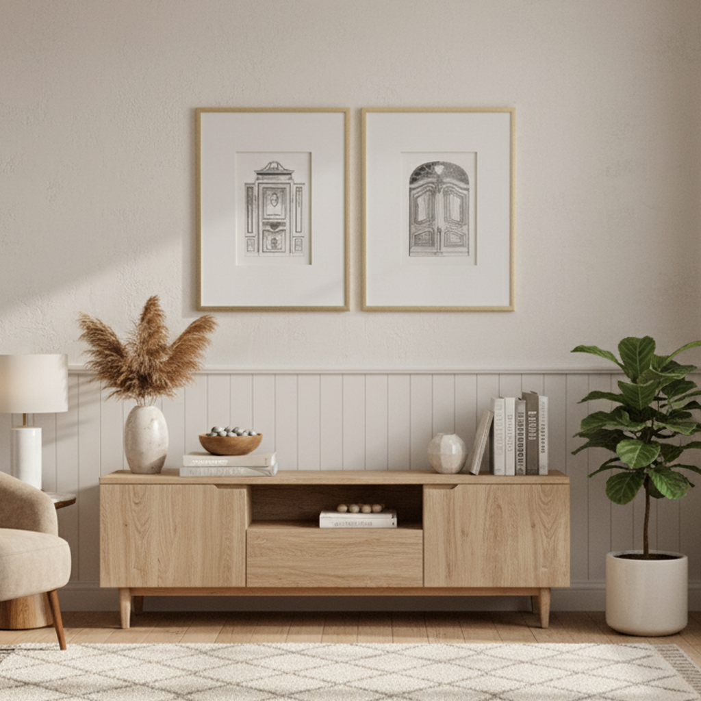Laurel Architectural Sketch Wall Art Set of 2