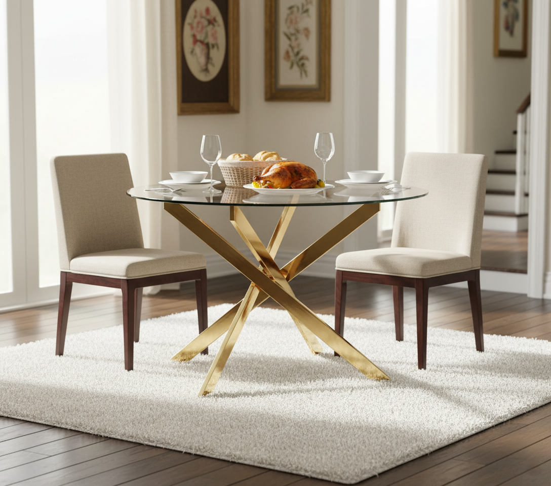 Orinoco Round Glass Dining Table