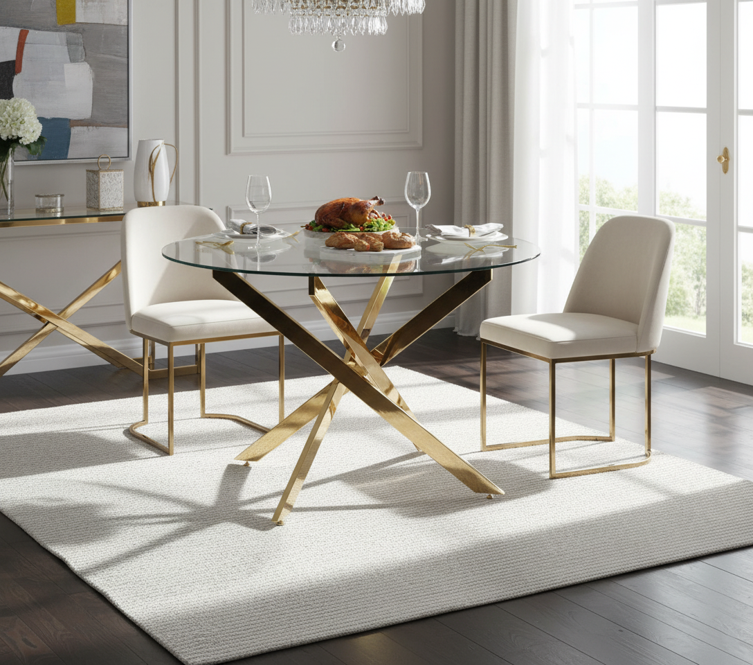 Orinoco Round Glass Dining Table