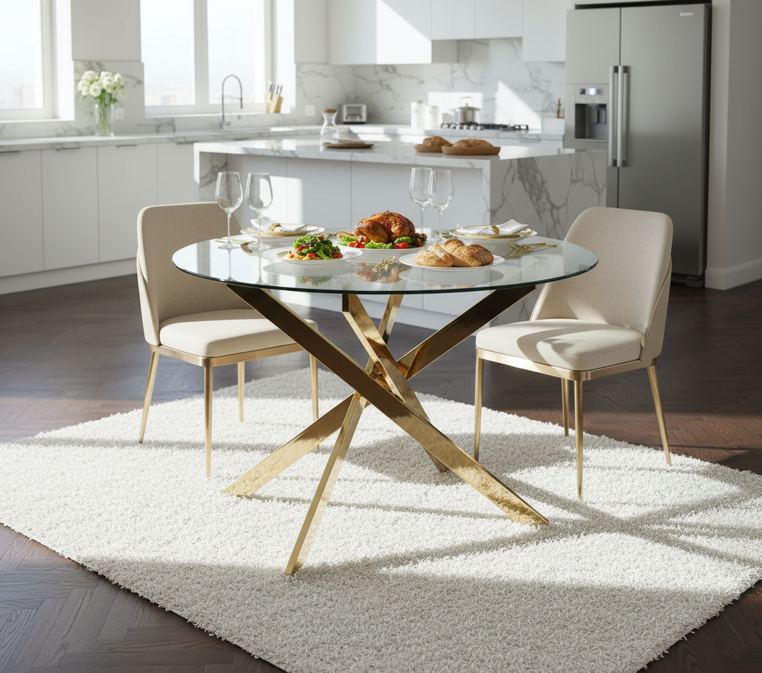 Orinoco Round Glass Dining Table