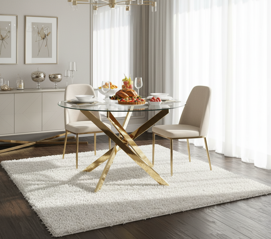 Orinoco Round Glass Dining Table