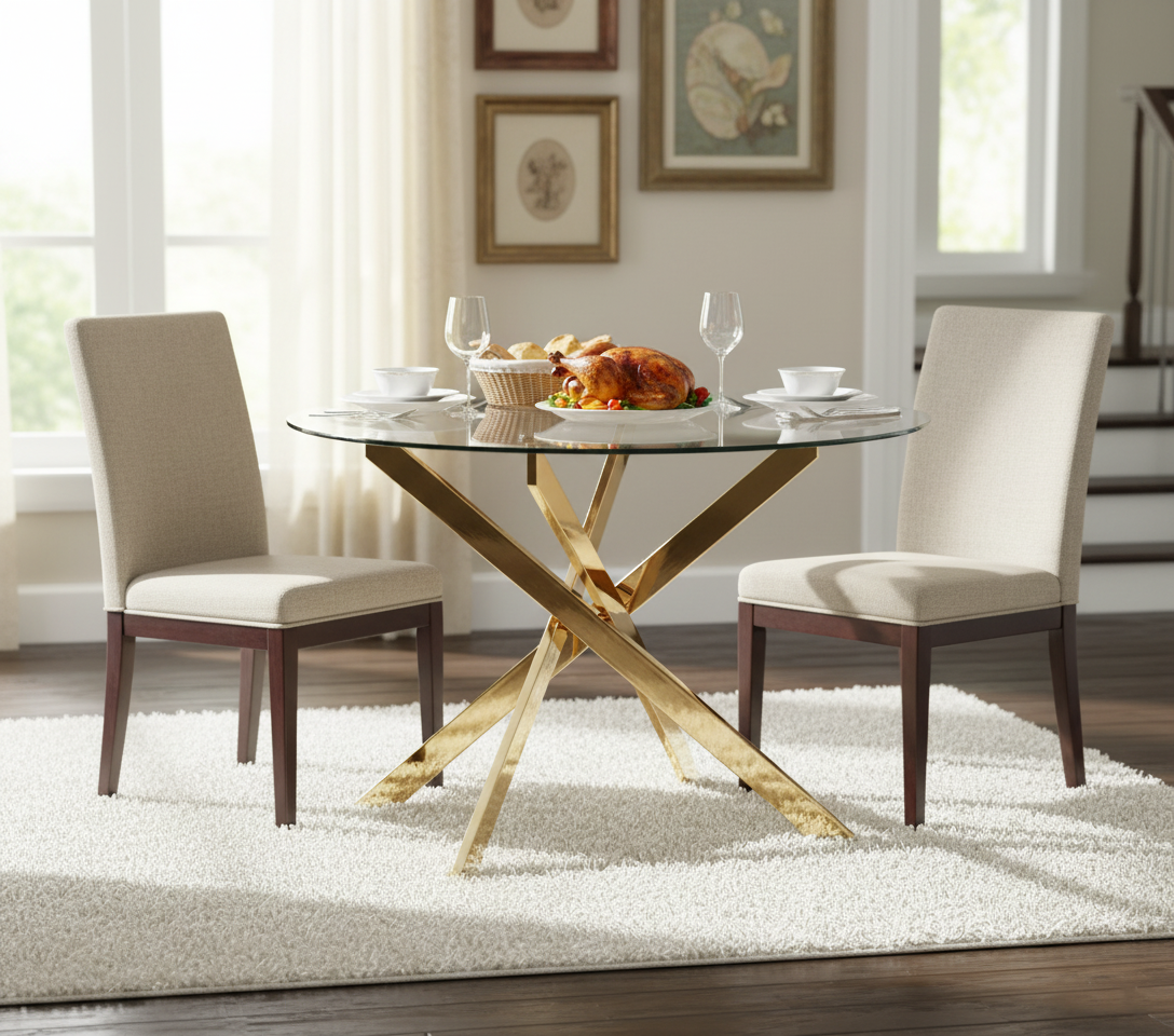 Orinoco Round Glass Dining Table