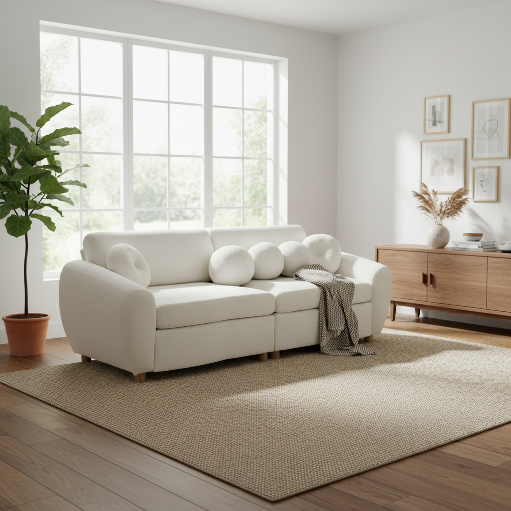 Raleigh 84inch Chenille Upholstered Sofa Couch with 4 Pillows