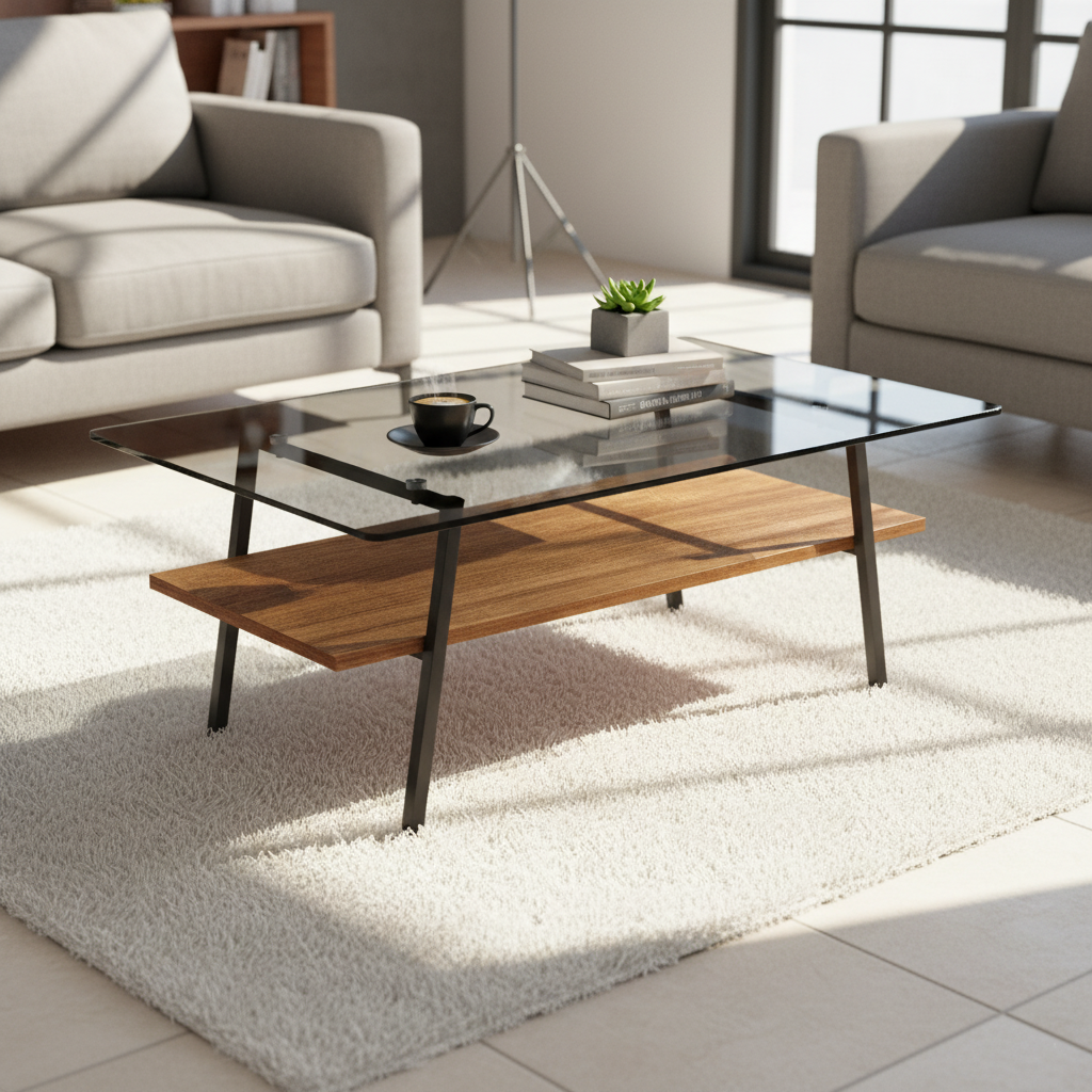 Murano Rectangular Tempered Glass Coffee Table