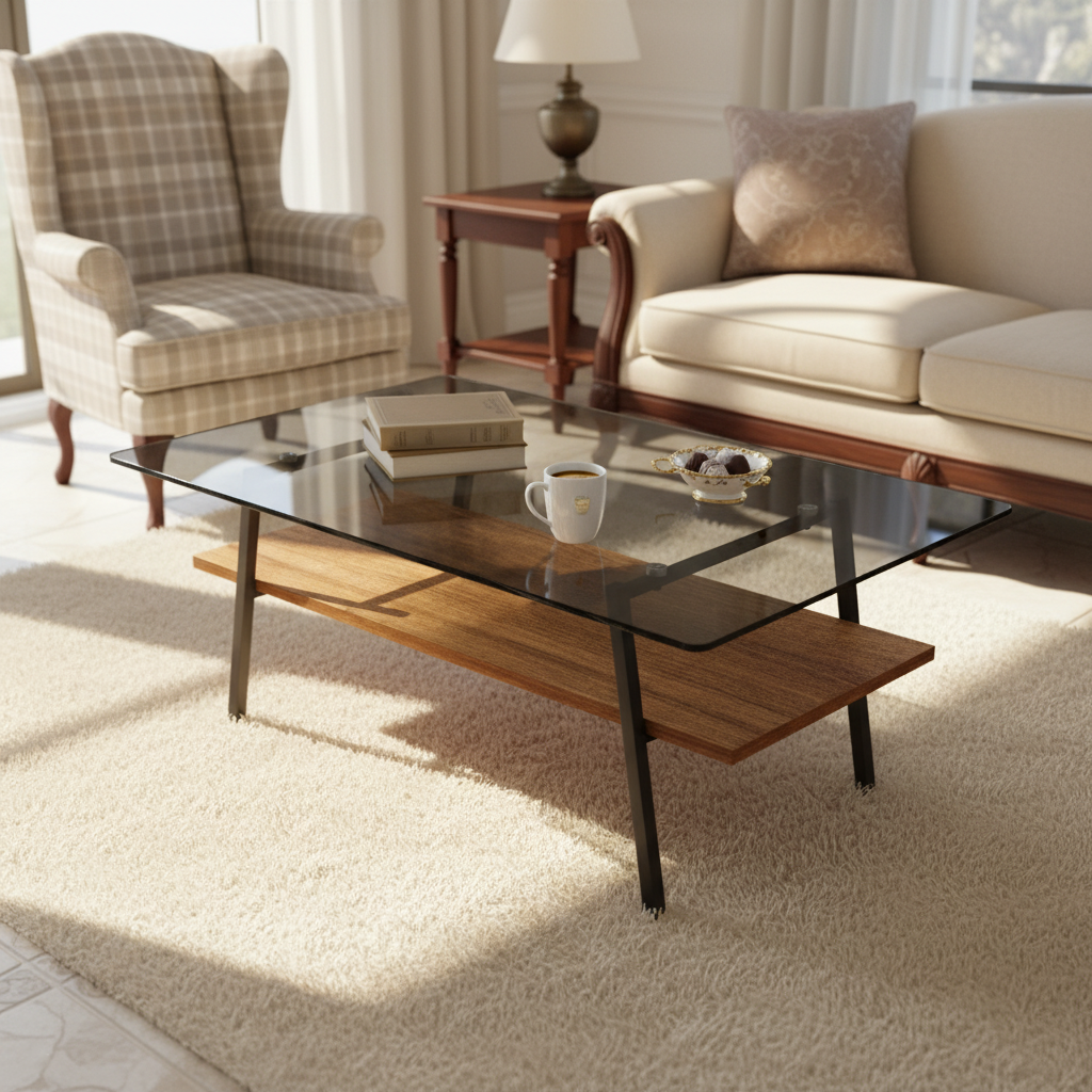 Murano Rectangular Tempered Glass Coffee Table