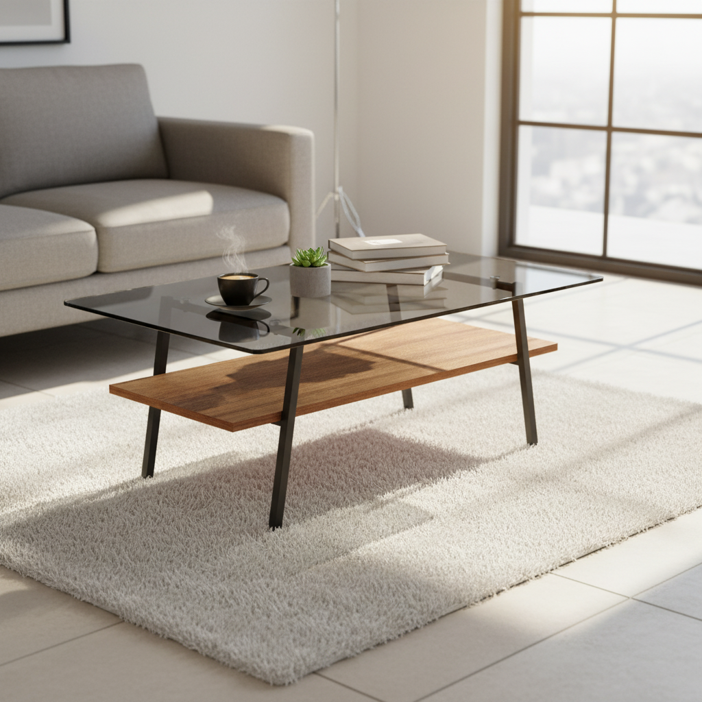 Murano Rectangular Tempered Glass Coffee Table