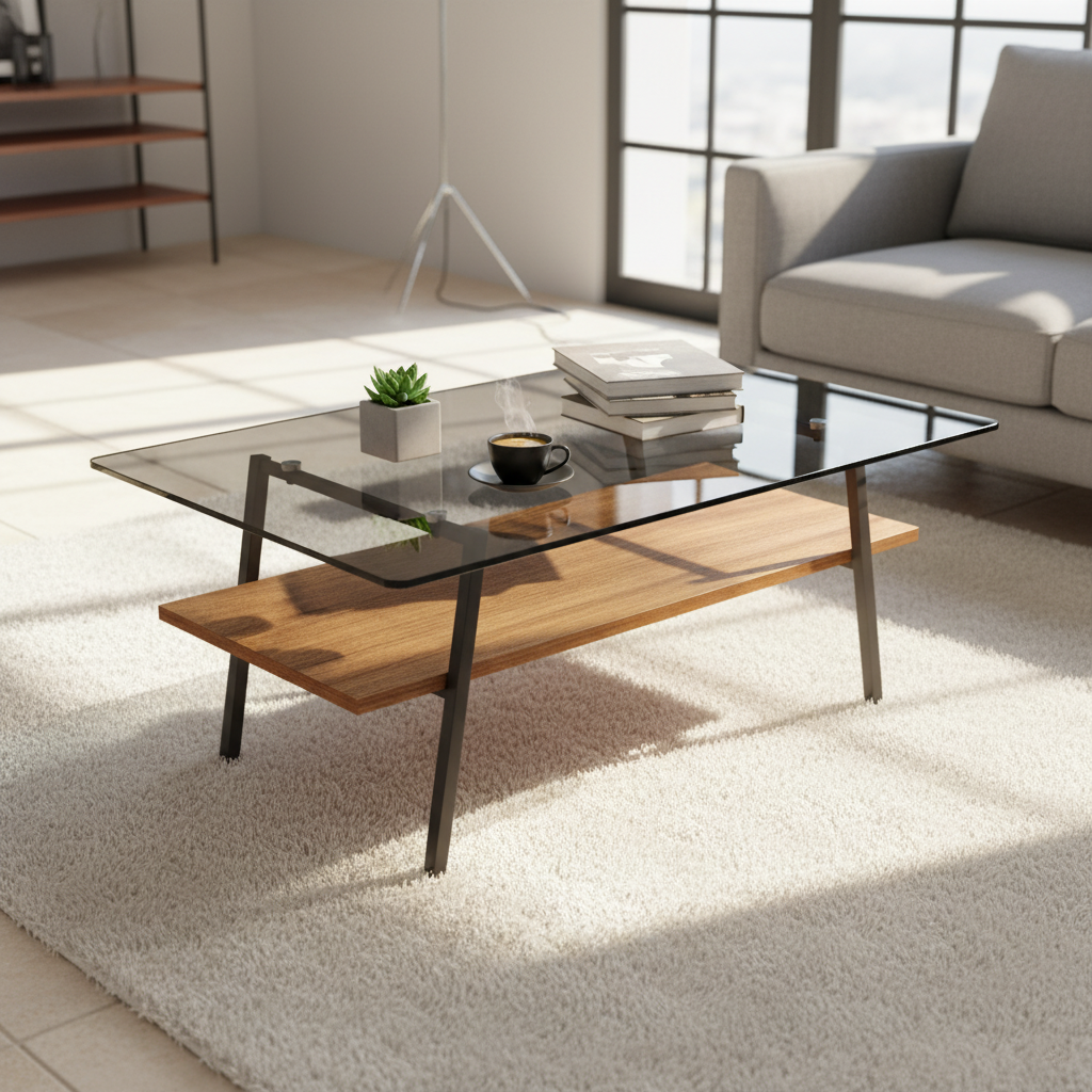 Murano Rectangular Tempered Glass Coffee Table