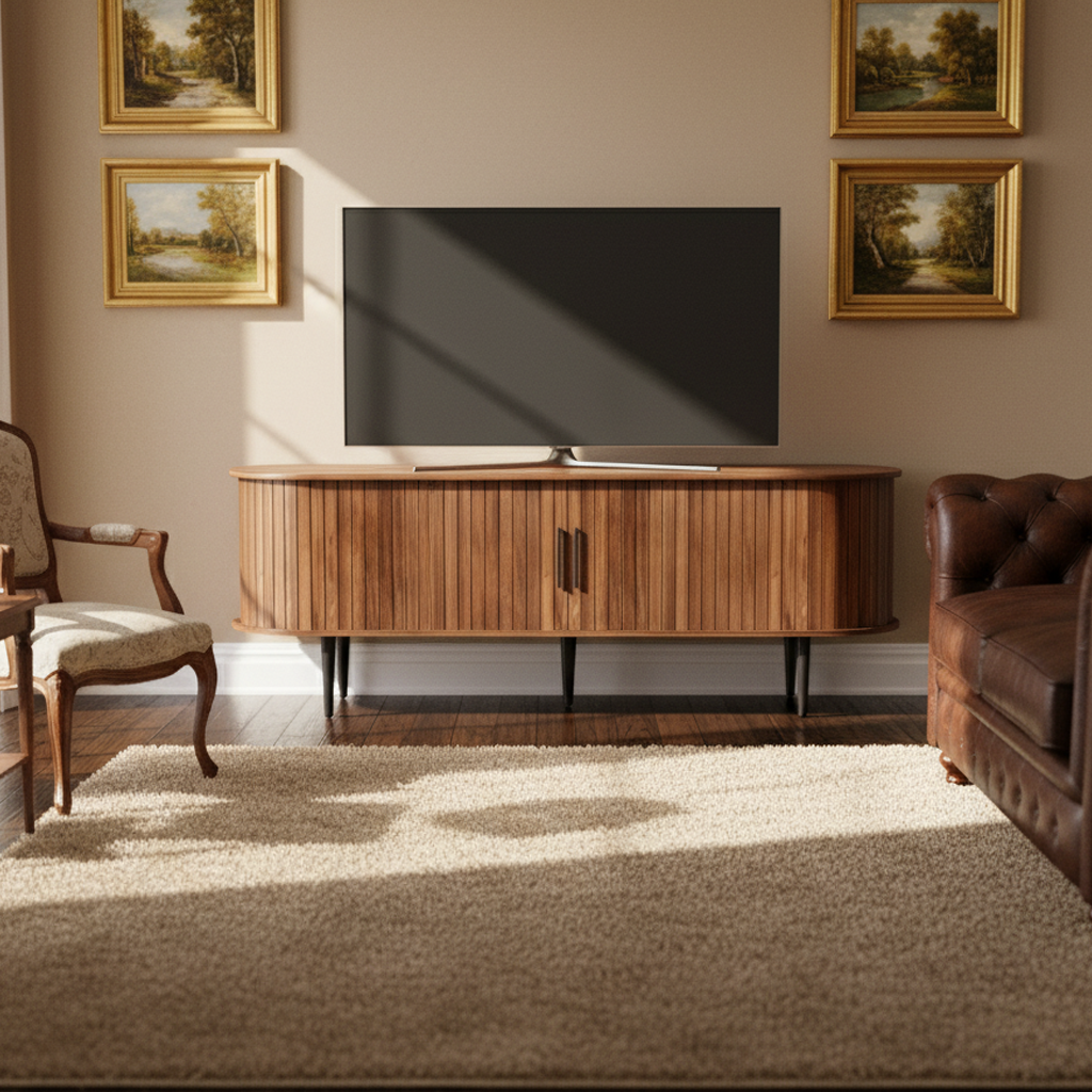 Valletta Sliding Door TV Stand Media Console with Storage
