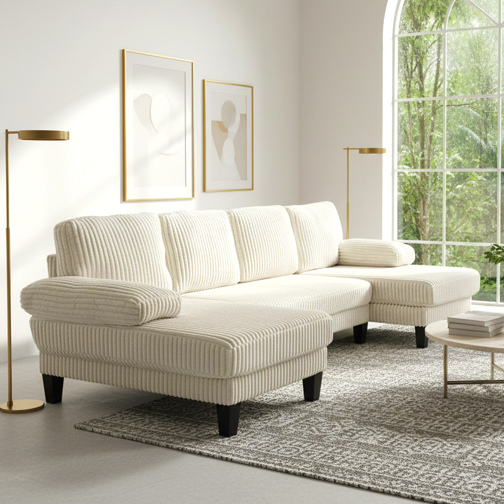 Spokane U-Shaped 4 Seater Sectional Sofa with Double Chaise
