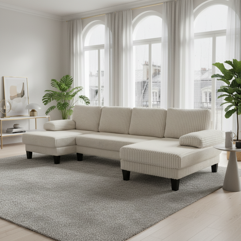 Spokane U-Shaped 4 Seater Sectional Sofa with Double Chaise