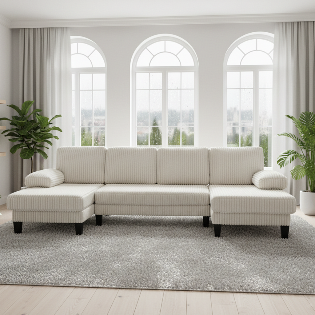 Spokane U-Shaped 4 Seater Sectional Sofa with Double Chaise