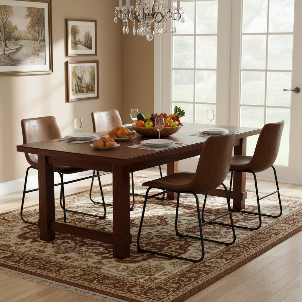 Mesa Retro Suede Upholstered Dining Chair Set of 4