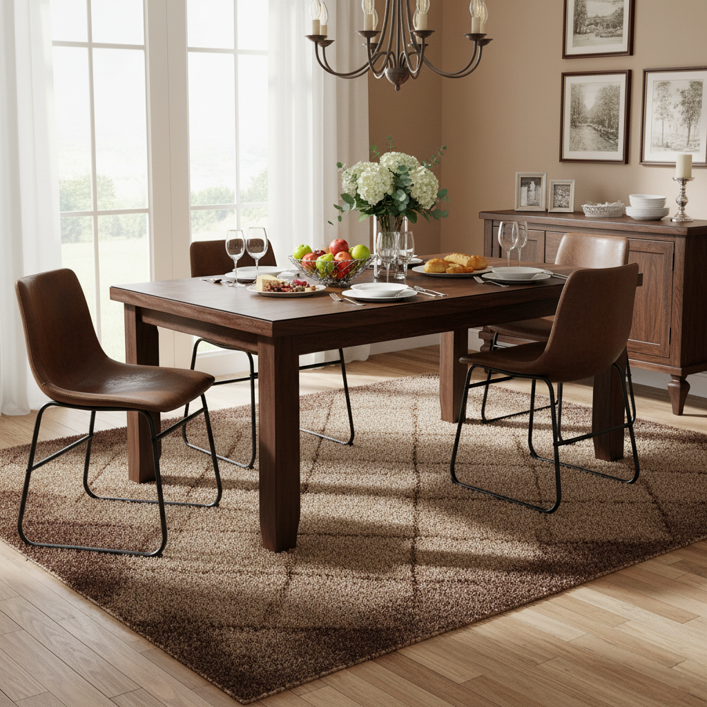 Mesa Retro Suede Upholstered Dining Chair Set of 4