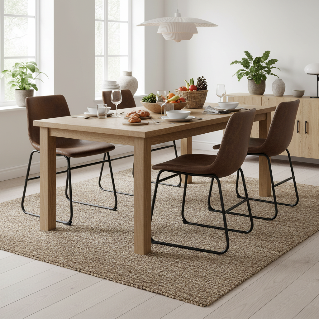 Mesa Retro Suede Upholstered Dining Chair Set of 4