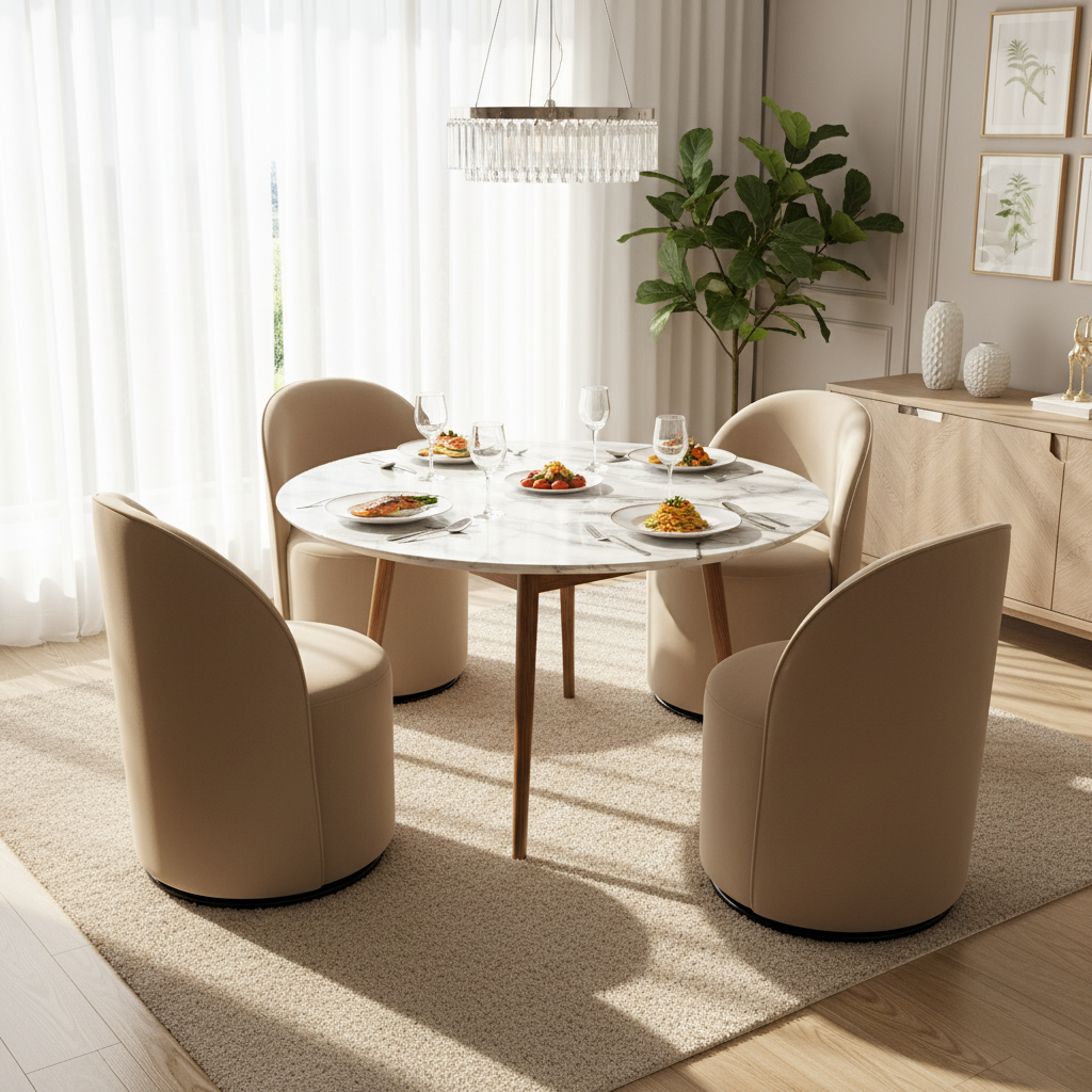 Havasu Swivel Barrel Accent Chair,Beige