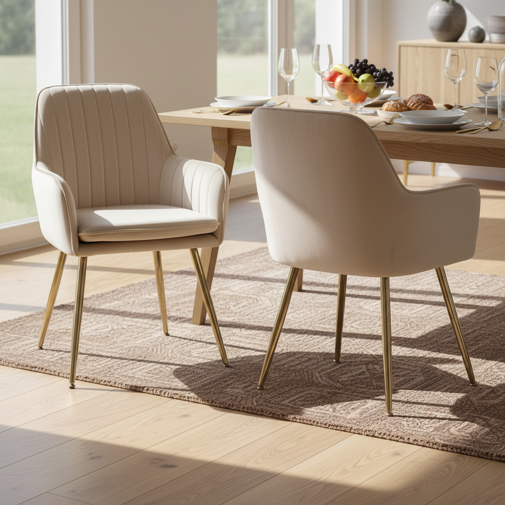 Geneva Velvet Upholstered Dining Chair Set of 2