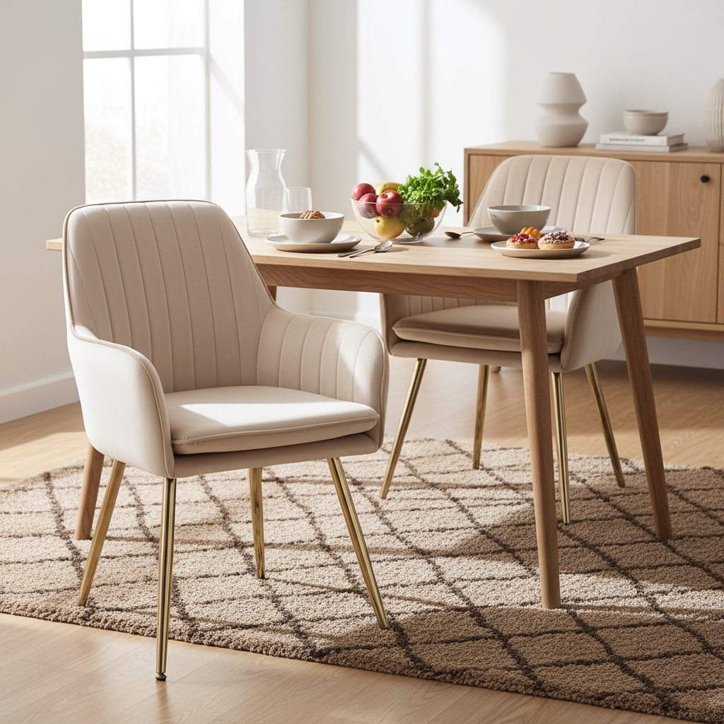 Geneva Velvet Upholstered Dining Chair Set of 2