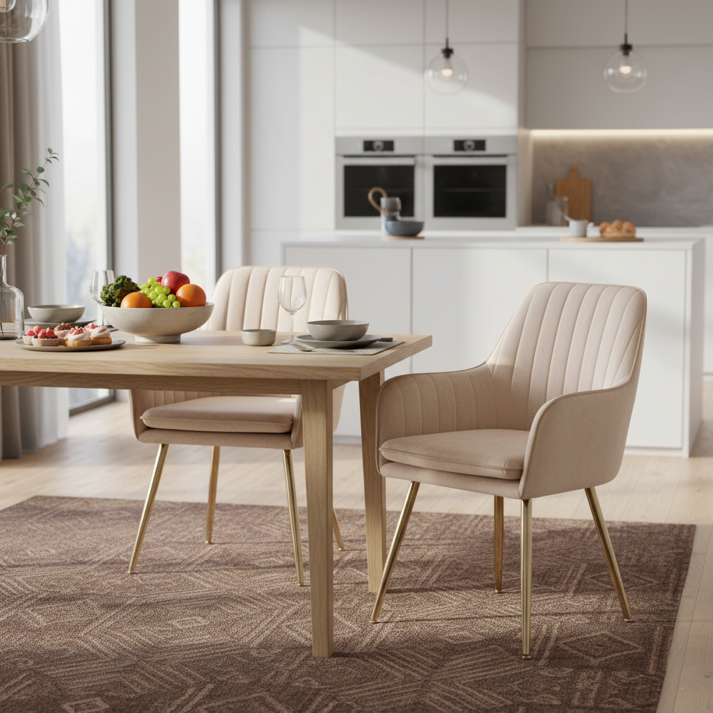 Geneva Velvet Upholstered Dining Chair Set of 2