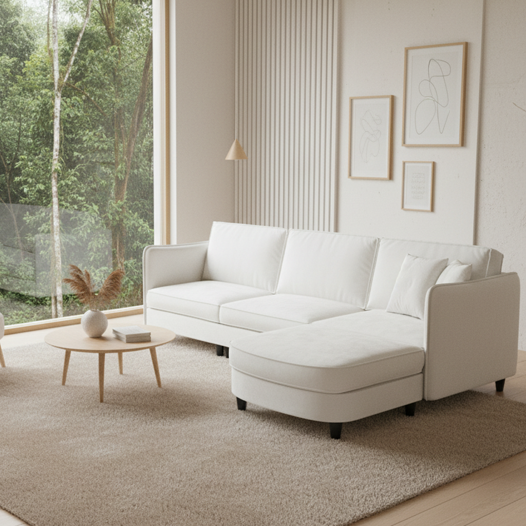 Olympic 108" 3 Seater L-Shaped Sofa with Ottoman