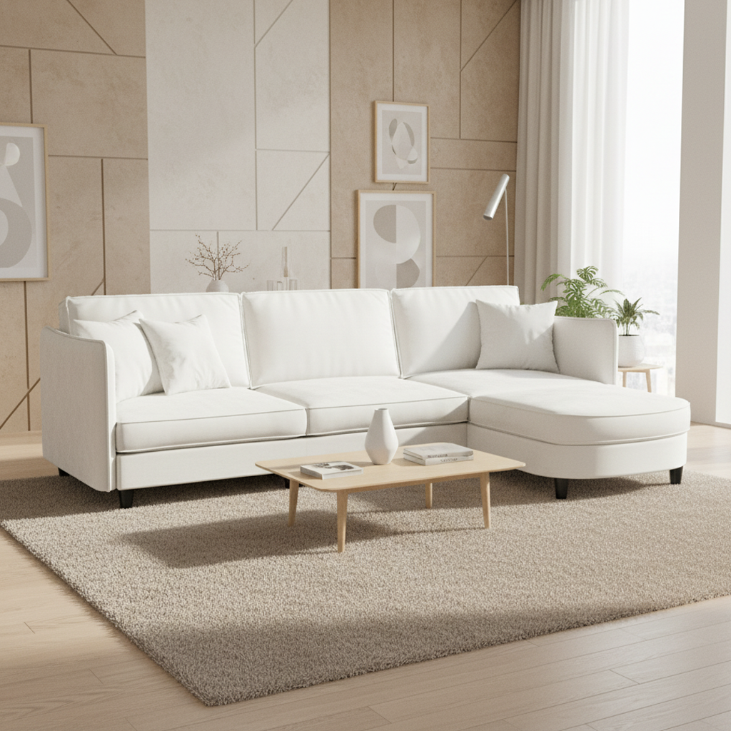 Olympic 108" 3 Seater L-Shaped Sofa with Ottoman