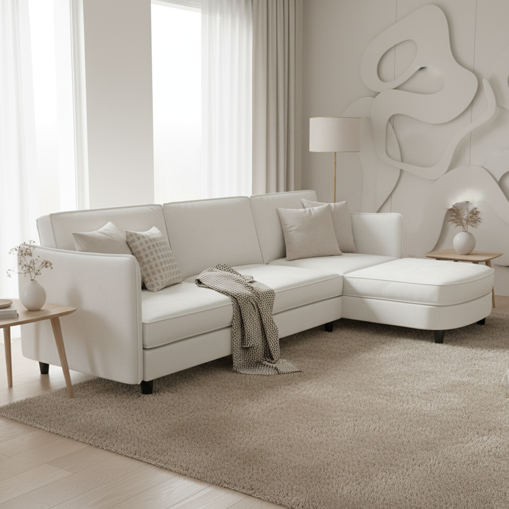 Olympic 108" 3 Seater L-Shaped Sofa with Ottoman