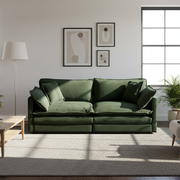 Napa Chenille Upholstered 2-Seater Loveseat Sofa Couch with 4 Pillows, Green