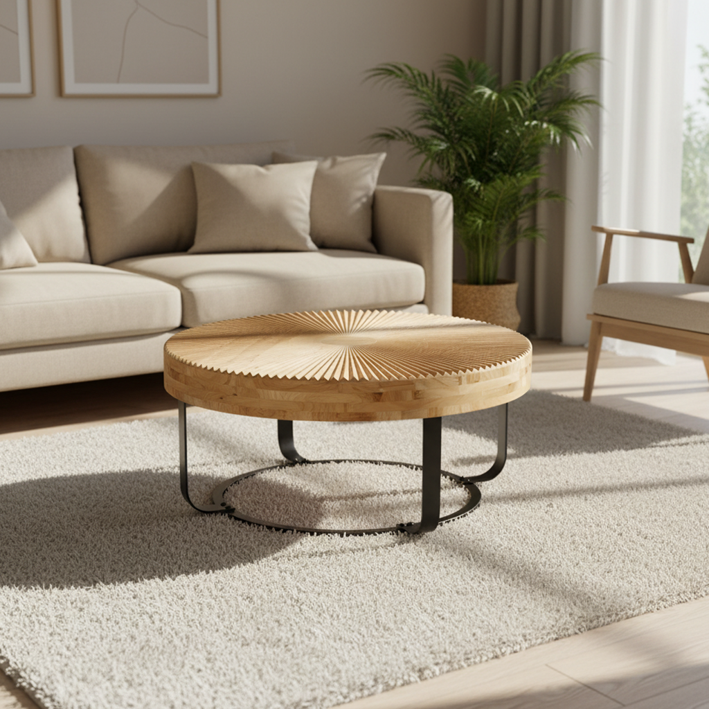 Asti Carved Round Coffee Table