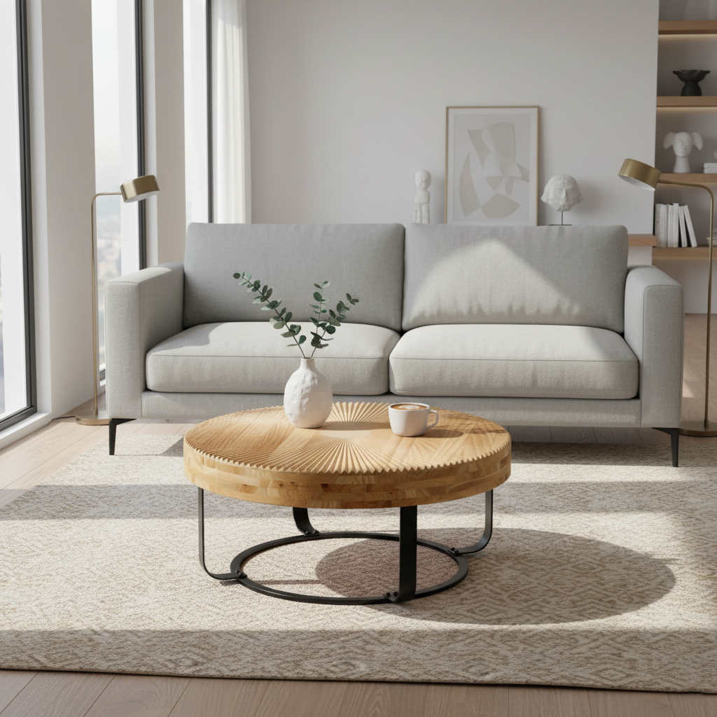 Asti Carved Round Coffee Table