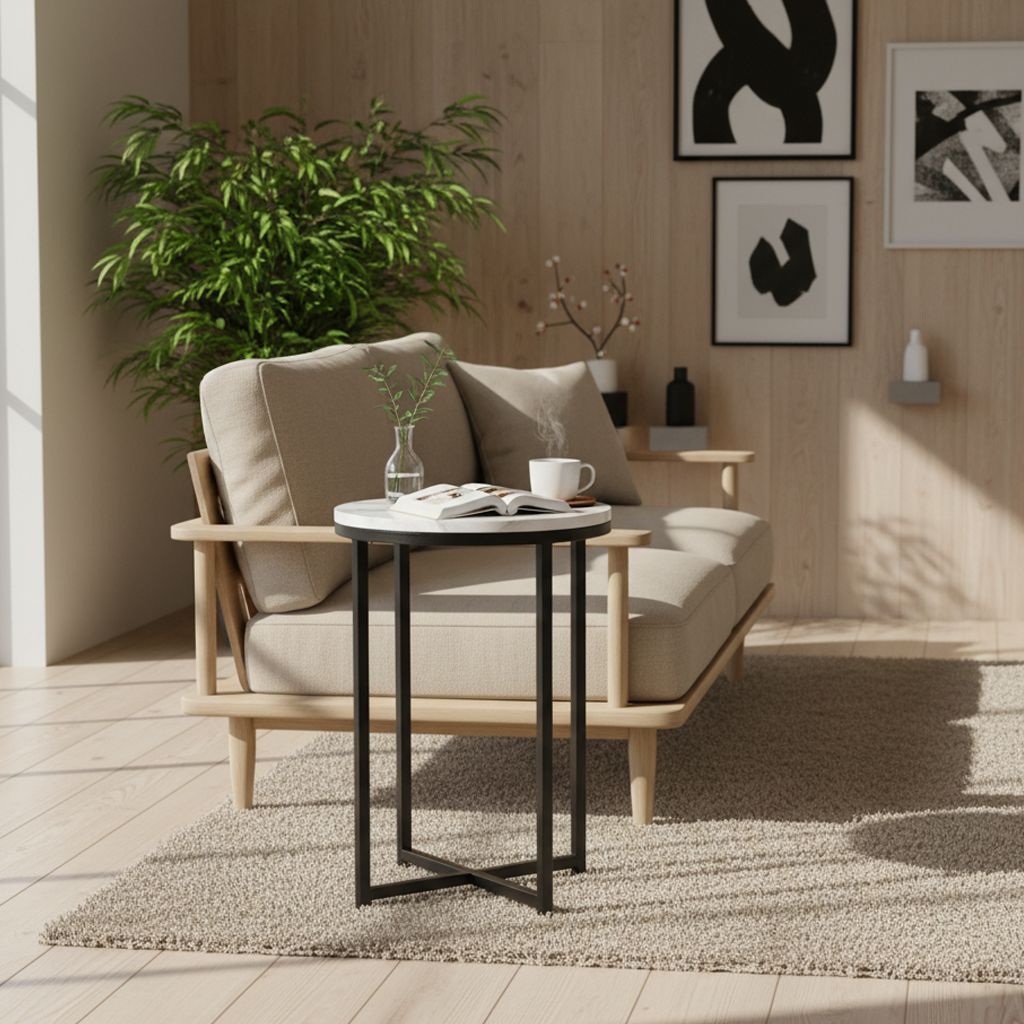 Latte Side Table Compact End Table