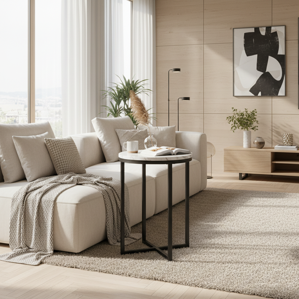 Latte Side Table Compact End Table