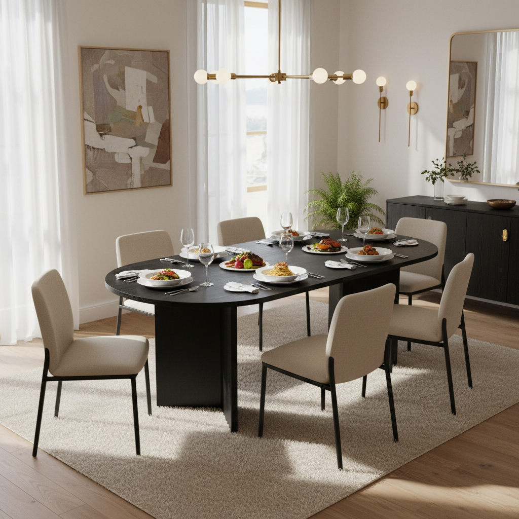 Tiber Wood Oval Dining Table