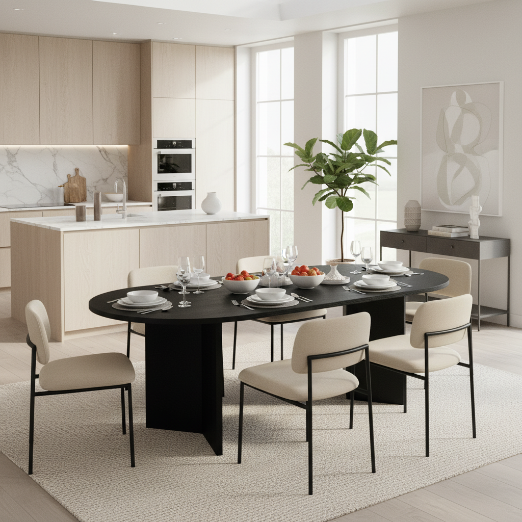 Tiber Wood Oval Dining Table