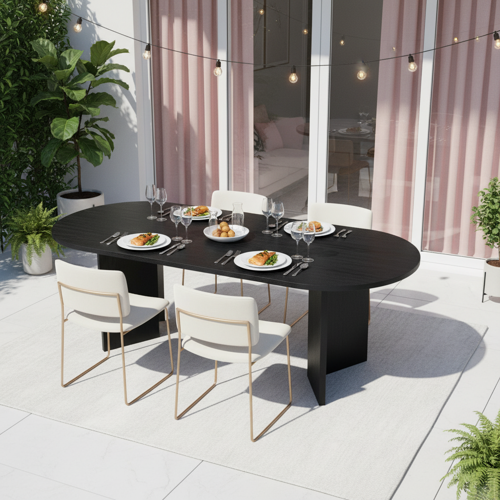 Tiber Wood Oval Dining Table