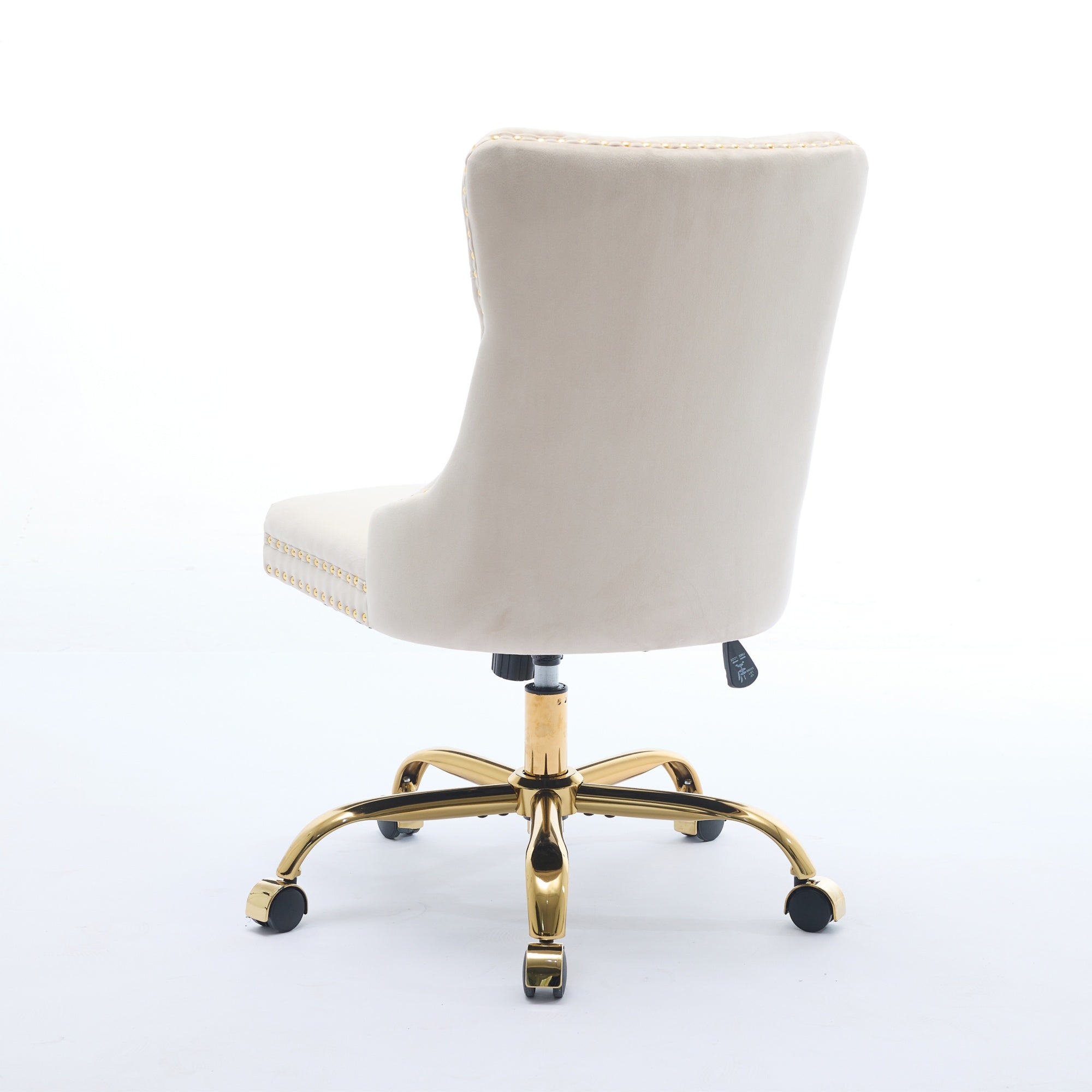 Ingrid Velvet Upholstered Swivel Office Chair with Tufted Buttons