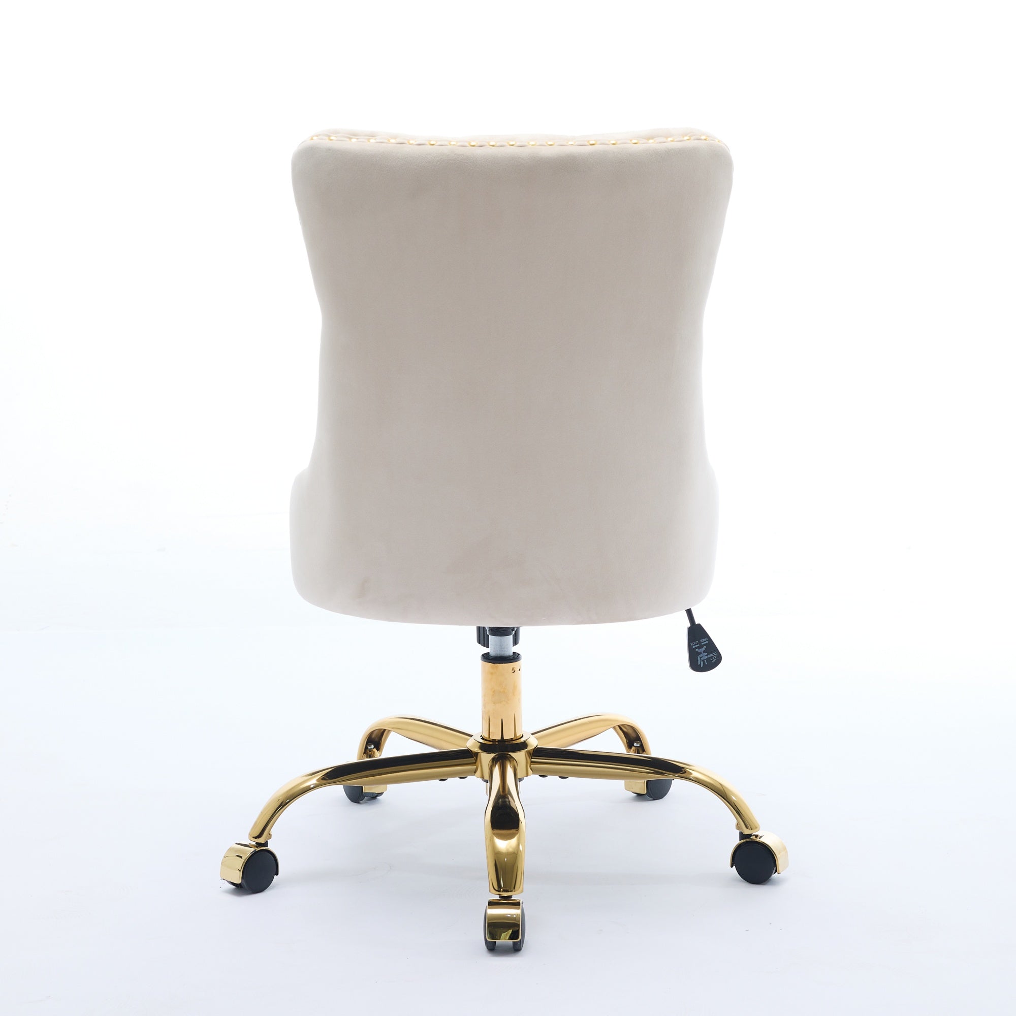 Ingrid Velvet Upholstered Swivel Office Chair with Tufted Buttons