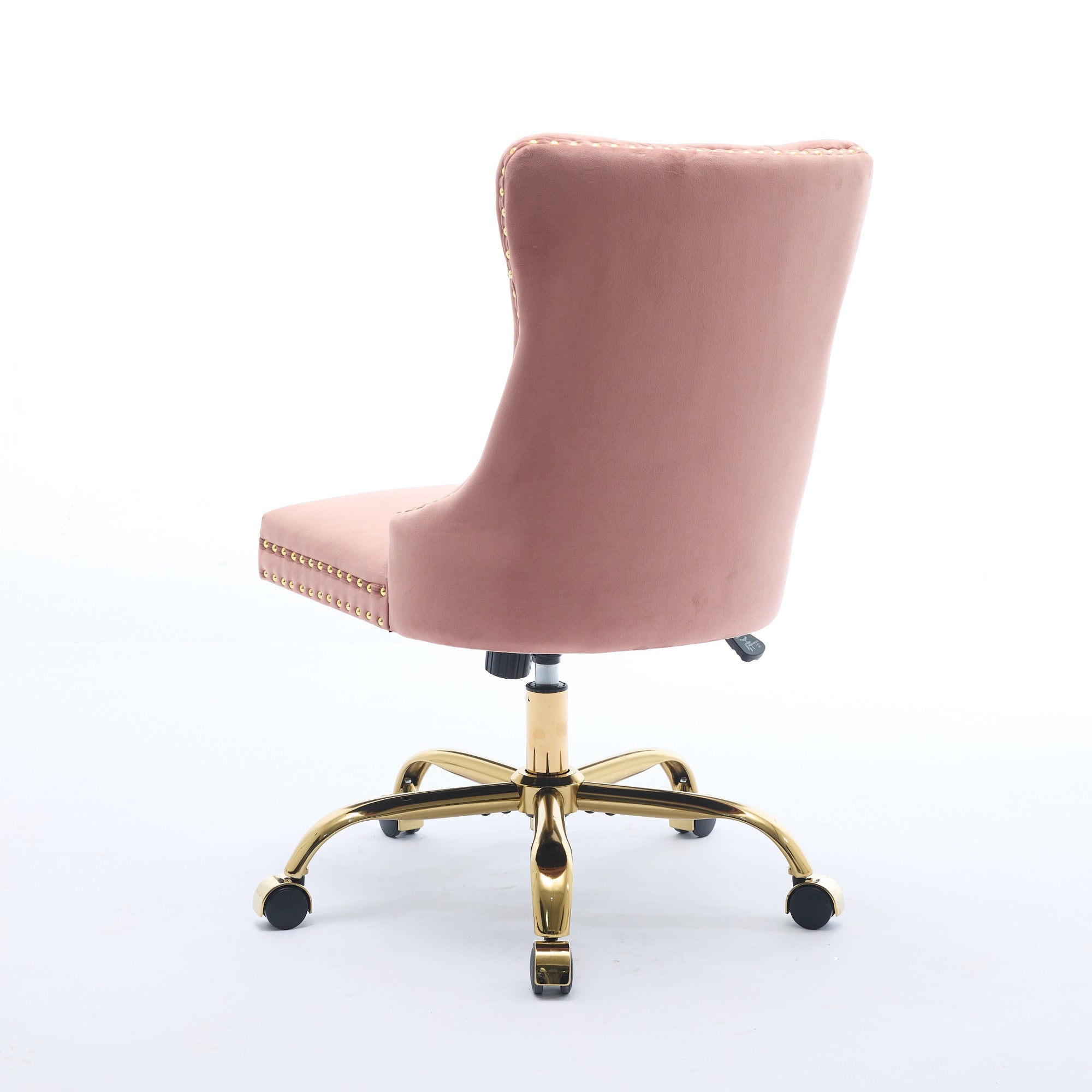 Ingrid Velvet Upholstered Swivel Office Chair with Tufted Buttons
