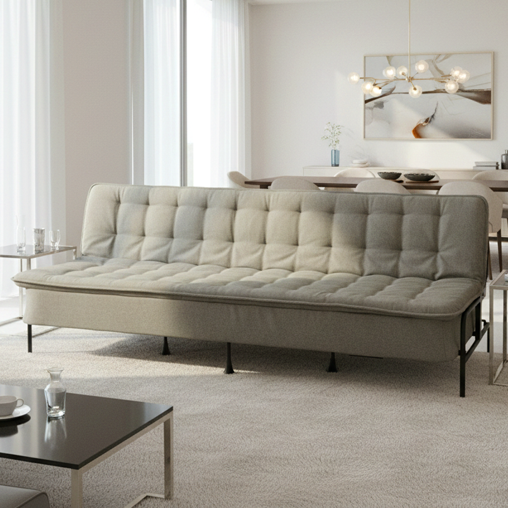 JAKO 76.8" Modern Fabric 3-Seat Sofa with Adjustable Backrest and Spring Cushion