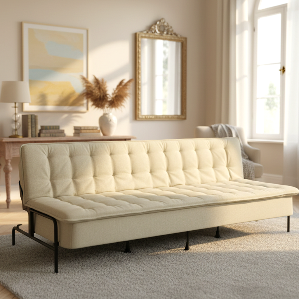 JAKO 76.8" Modern Fabric 3-Seater Convertible Sofa Bed with Adjustable Backrest