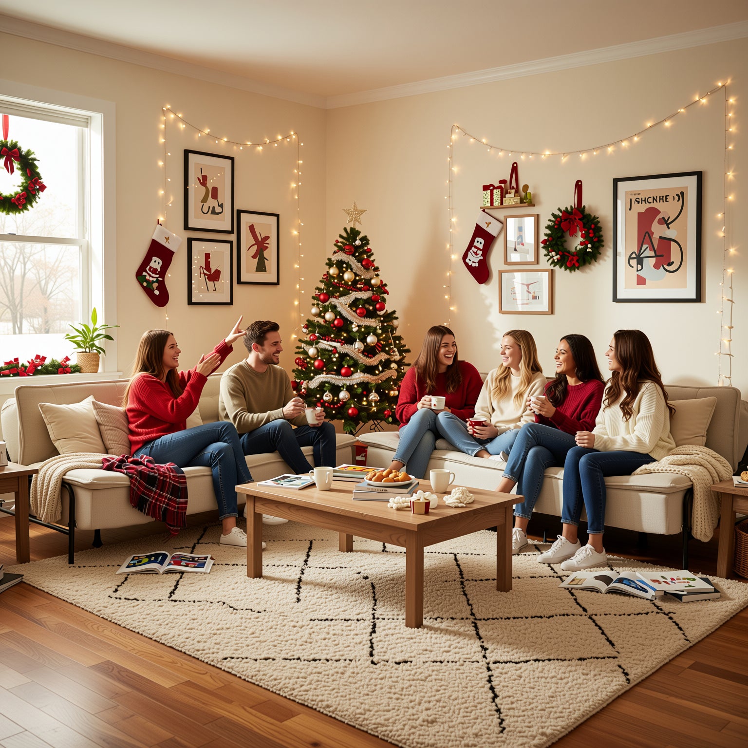 JAKO 76.8" Modern Fabric 3-Seater Convertible Sofa Bed with Adjustable Backrest