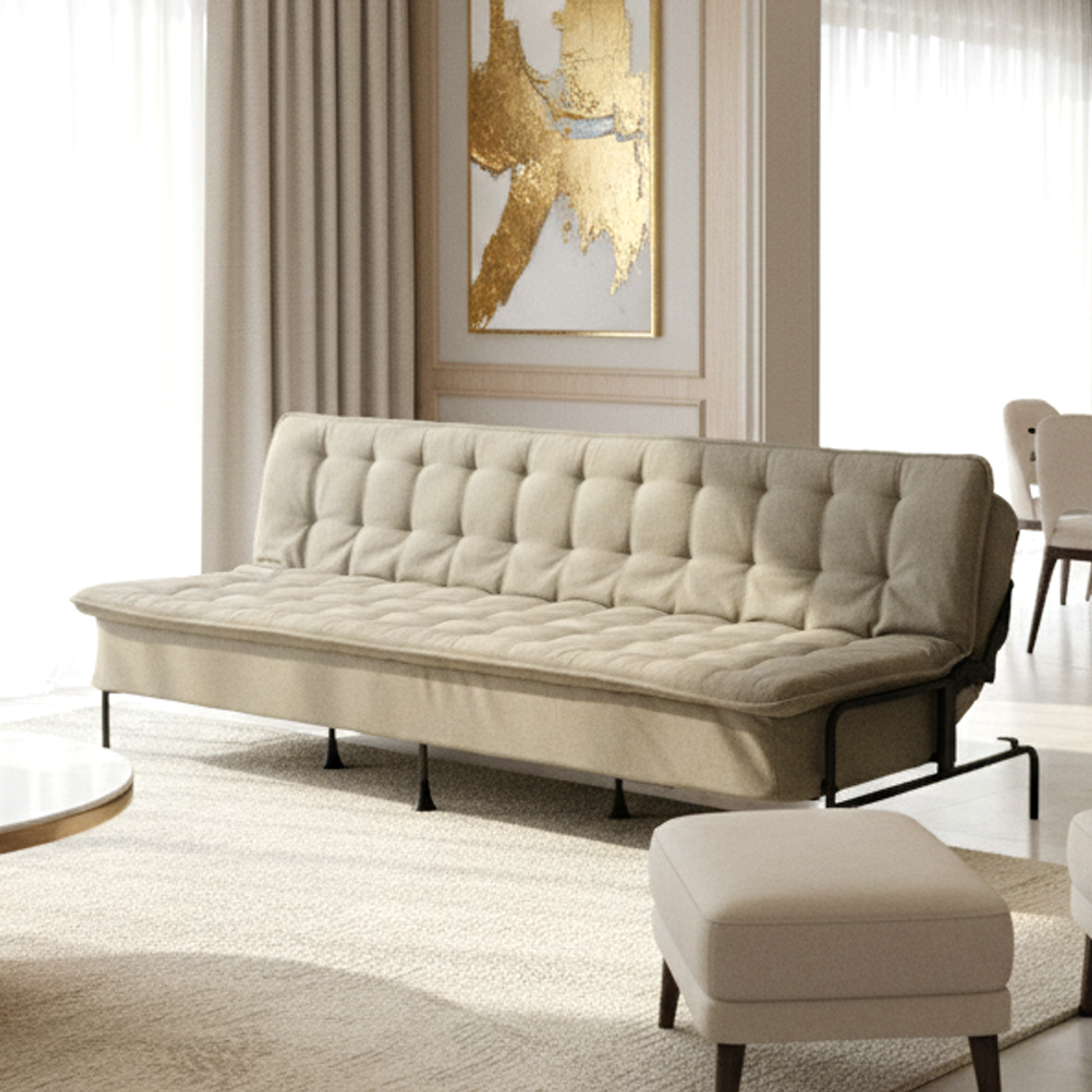 JAKO 76.8" Modern Fabric 3-Seater Convertible Sofa Bed with Adjustable Backrest