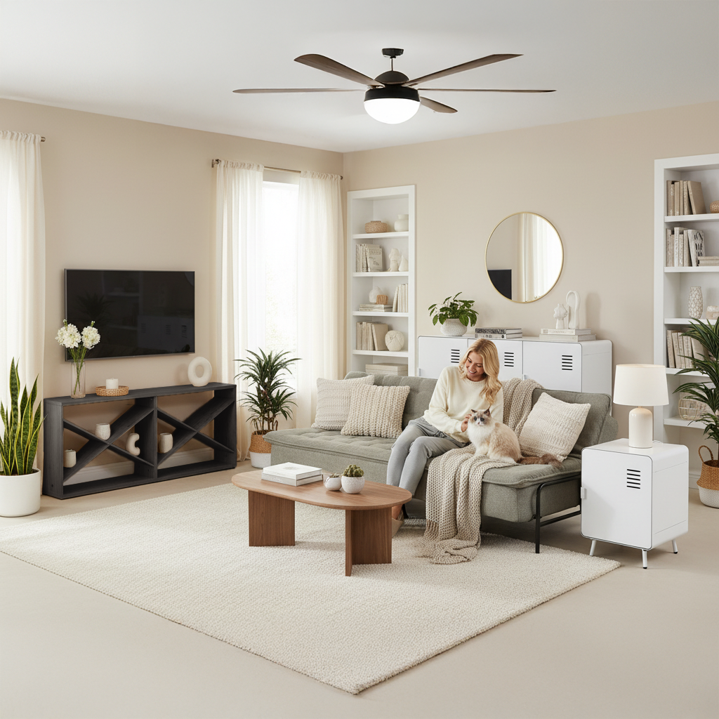 JAKO 76.8" Modern Fabric 3-Seater Convertible Sofa Bed with Adjustable Backrest