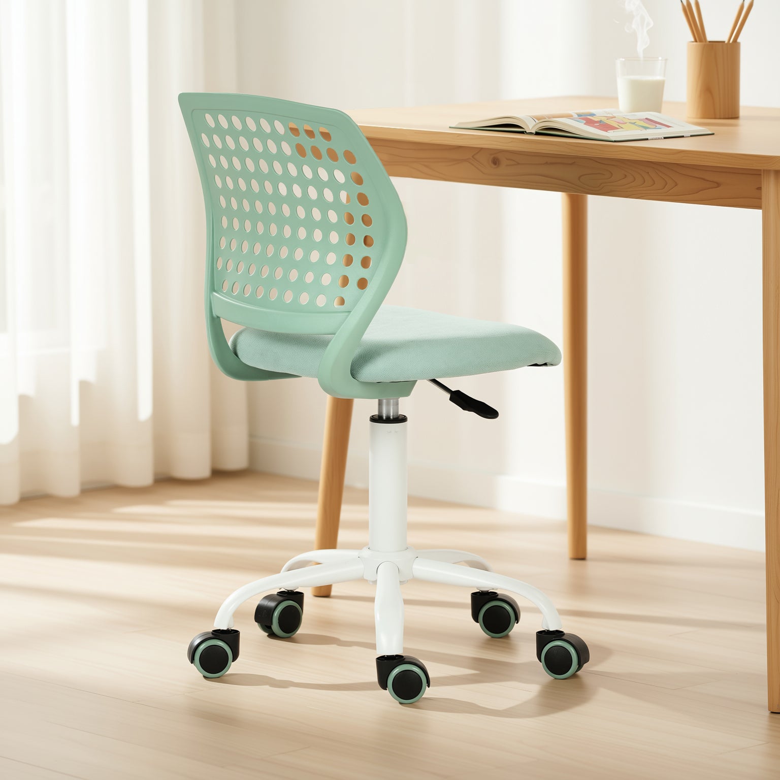 Javis Adjustable Swivel Task Chair with Wheels and Ventilated Back
