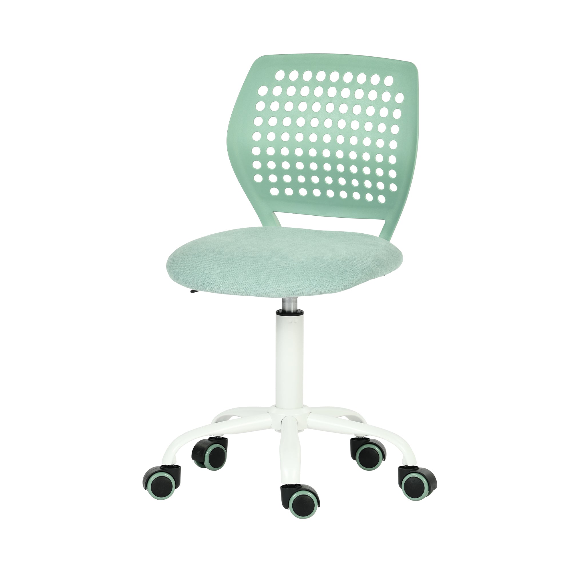 JAVIS Kids Desk Chair, Adjustable Swivel Task Chair with Wheels, Ventilated Back & Padded Seat, Aqua