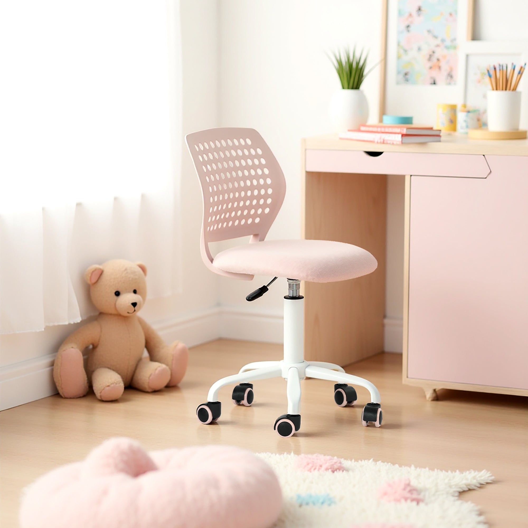 Javis Adjustable Swivel Task Chair with Wheels and Ventilated Back