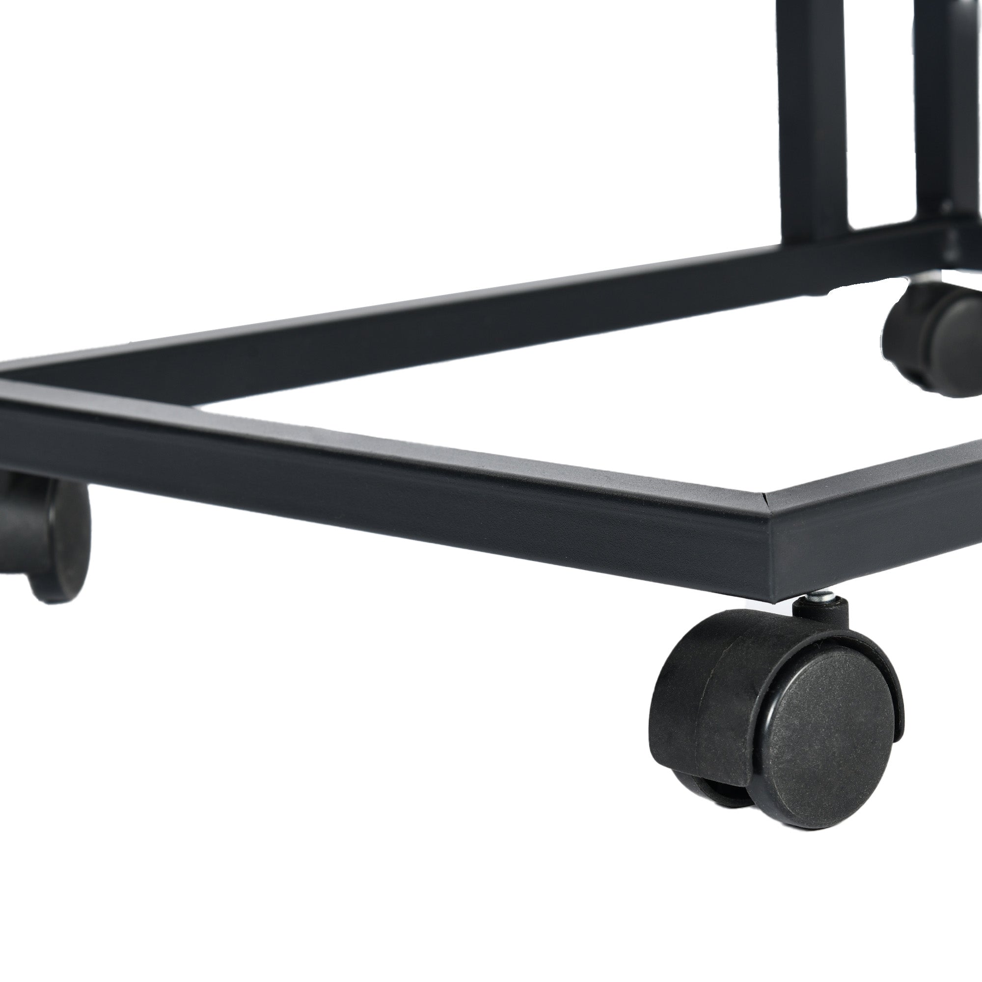 Jenden 20” C-Shaped Sofa End Table, Mobile Labtop Side Table with Wheels