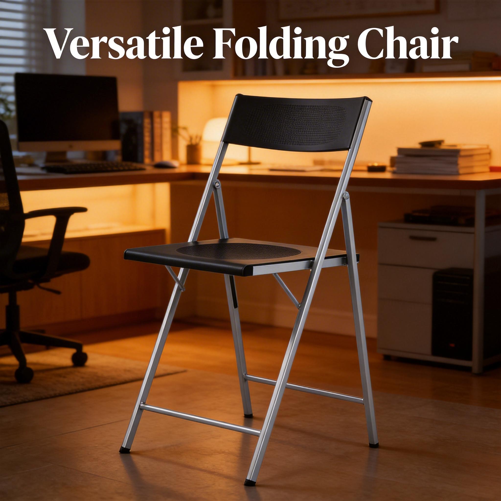 Homy Casa Jewel 6PC Black Folding Chair With Polypropylene Seat Inspired by European Classic Minimalist Design Open Box