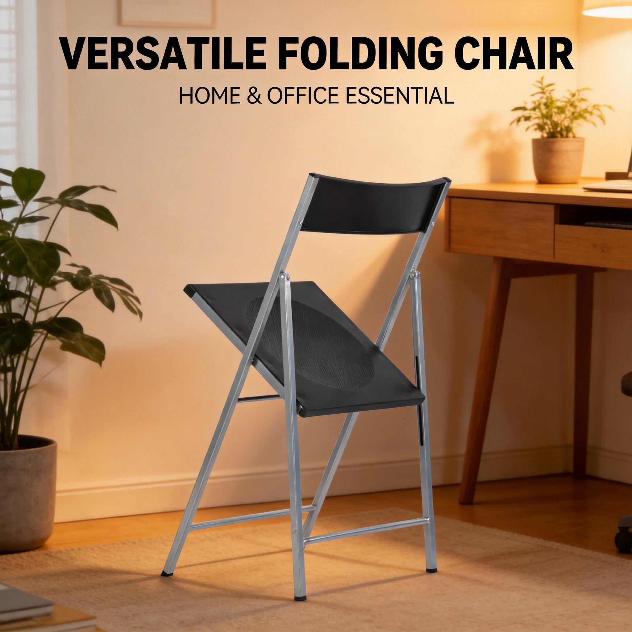 Homy Casa Jewel 6PC Black Folding Chair With Polypropylene Seat Inspired by European Classic Minimalist Design Open Box